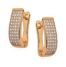 Srebrne kolczyki pr.925 cyrkonia biała, pozłacana