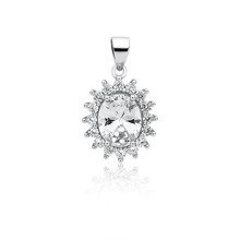 Srebrna zawieszka pr.925 z białą cyrkonią - karmazycja