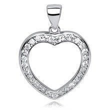 Zawieszka srebrna serce puste w środku