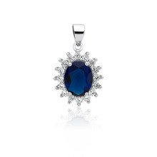 Srebrna zawieszka z szafirową cyrkonią pr.925 karmazycja