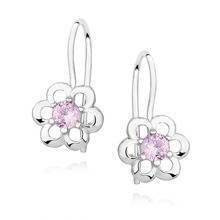 Srebrne kolczyki pr 925 Cyrkonia jasnoróżowa