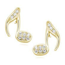 Srebrne kolczyki pr. 925 nuty z cyrkoniami, pozłacane