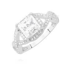 Srebrny pierścionek pr.925 z białymi cyrkoniami