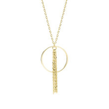 Naszyjnik pozłacany kółko z łańcuszkami