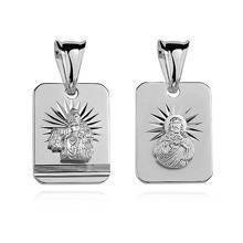 Srebrny medalik Jezus / Matka Boska Szkaplerzna dla chłopca