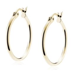 Srebrne pozłacane kolczyki kółka - wysoki połysk