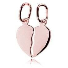 Zawieszka pozłacana różowym złotem łamane serce gładkie małe