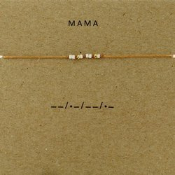 Bransoletka z kodem morse'a MAMA na beżowym sznurku