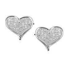 Srebrne kolczyki pr. 925 serduszka z cyrkoniami