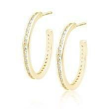 Kolczyki pozłacane otwarte kółka z cyrkoniami