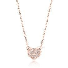 Naszyjnik pozłacany różowym złotem serce z cyrkoniami