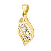 Zawieszka pozłacana klasyczna z białymi cyrkoniami