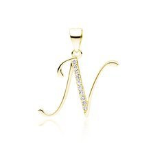 Zawieszka pozłacana ozdobna literka N