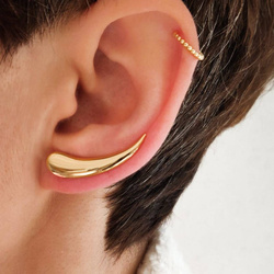 Kolczyki pozłacane nausznice duże gładkie