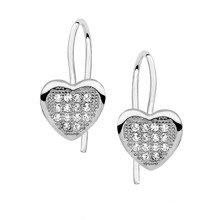 Srebrne kolczyki pr. 925 Cyrkonia microsetting serca