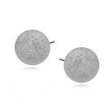 Kolczyki srebrne kulki diamentowane 7 mm