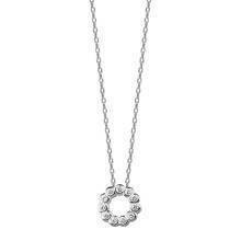 Srebrny naszyjnik pr.925 z okrągłą zawieszką i cyrkoniami