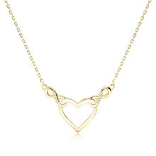 Naszyjnik pozłacany serce i nieskończoności z białymi cyrkoniami