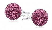 Kolczyki kulki 6mm różowe