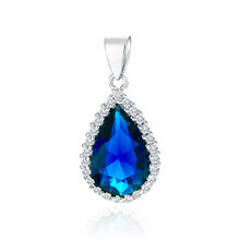 Zawieszka Monaco srebrna z szafirową cyrkonią