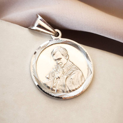 Srebrny medalik pr.925 - Błogosławiony ksiądz Jerzy Popiełuszko