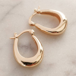 Kolczyki Valeria pozłacane grube owalne koła