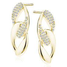 Srebrne pozłacane kolczyki pr.925 z białymi cyrkoniami