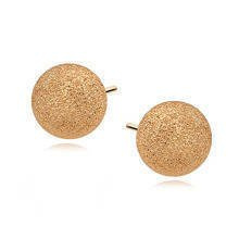 Kolczyki pozłacane kulki diamentowane 7 mm