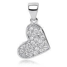 Zawieszka srebrna przechylone serduszko