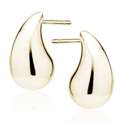 Kolczyki Teardrop pozłacane małe krople 13 mm