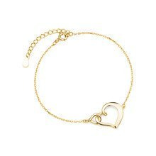 Srebrna pr.925 bransoletka serce i znak nieskończoności - pozłacany