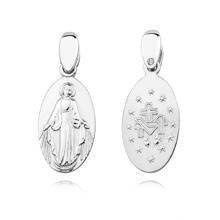 Medalik srebrny dwustronny Matka Boska Cudowna