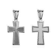 Srebrny (pr.925) krzyżyk diamentowany dwustronny