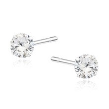 Kolczyki Diana srebrne z białą cyrkonią 5 mm