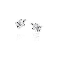 Kolczyki Charlotte srebrne rodowane z białą cyrkonią 3 mm
