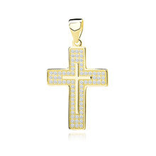 Srebrny (pr.925) krzyżyk z cyrkoniami