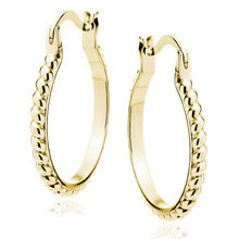 Kolczyki Mimosa pozłacane duże koła z wzorem