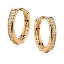 Srebrne kolczyki pr.925 kółka z rzędem cyrkonii, pozłacane