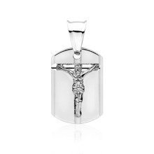 Srebrny medalik Jezus na krzyżu,