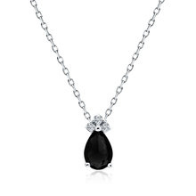 Naszyjnik Julia srebrny ślubny z czarną cyrkonią