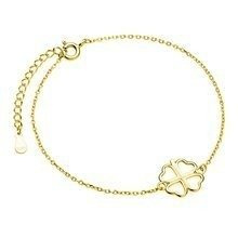 Bransoletka pozłacana z czterolistną koniczynką