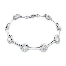 Bransoletka srebrna z dużymi białymi cyrkoniami