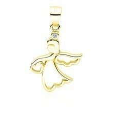 Srebrna zawieszka pr.925 pozłacany anioł z sercem