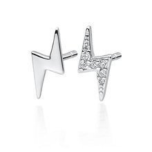 Kolczyki srebrne błyskawica z cyrkoniami sztyfty