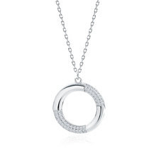 Srebrny naszyjnik pr.925 kółko z białymi cyrkoniami