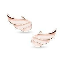 Srebrne (925) kolczyki skrzydła różowe złoto