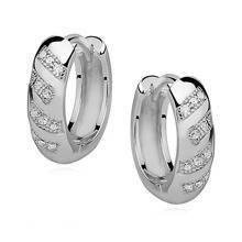 Srebrne kolczyki pr.925 koła z wzorem i cyrkoniami