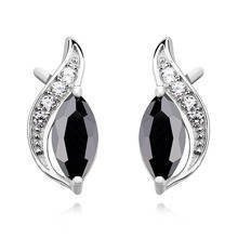 Srebrne kolczyki z cyrkoniami pr.925 czarna cyrkonia markiza