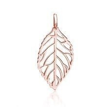 Srebrna pozłacana zawieszka pr.925 liść różowe złoto