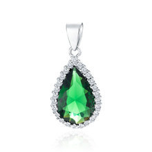 Zawieszka Monaco srebrna ze szmaragdową cyrkonią